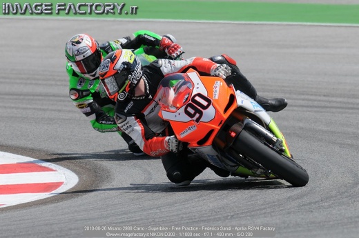 2010-06-26 Misano 2988 Carro - Superbike - Free Practice - Federico Sandi - Aprilia RSV4 Factory